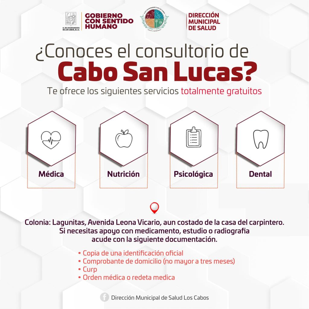 Gobierno de Los Cabos ofrece servicios médicos gratuitos a través de los consultorios en SJC Y&nbsp;CSL