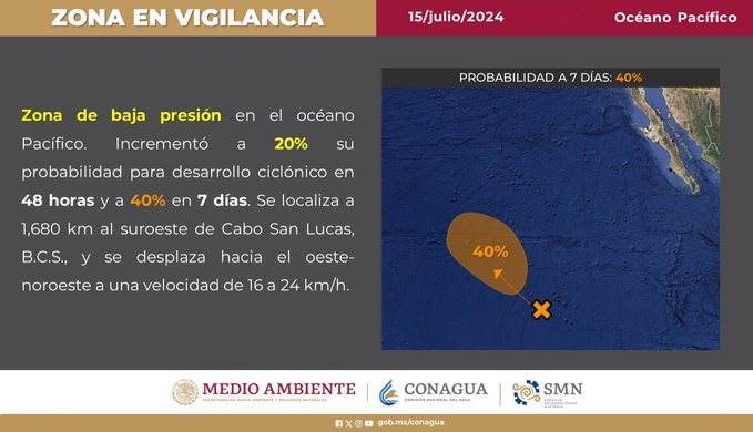 La directora municipal de Protección Civil,  informa sobre el monitoreo continuo de una zona de baja presión que interactúa con la onda&nbsp;tropical.