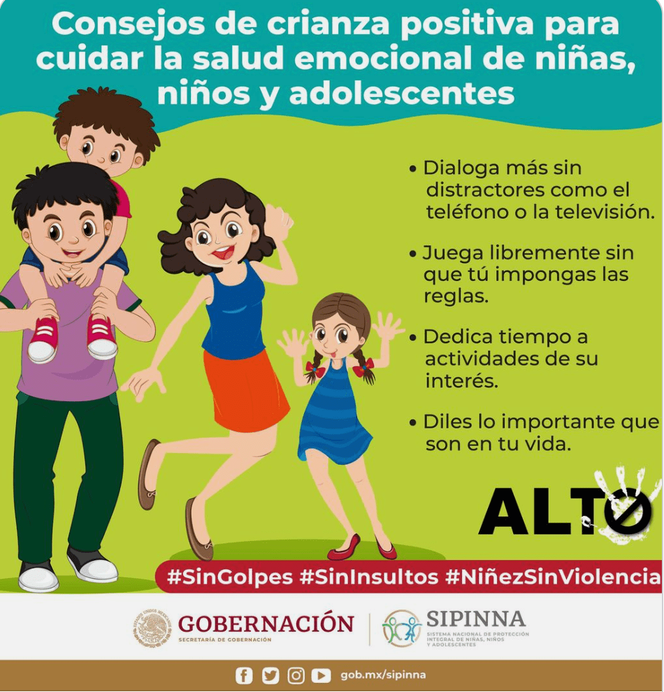 El Sistema Integral de Protección de Niñas, Niños y Adolescentes de Los Cabos,  comparte las recomendaciones de una Crianza Positiva para cuidar la salud emocional de niñas, niños y&nbsp;adolescentes.