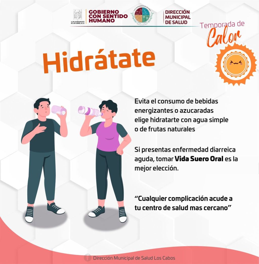 Personal dela Dirección Municipal de Salud, reitera la importancia de adoptar medidas preventivas para evitar la&nbsp;deshidratación.