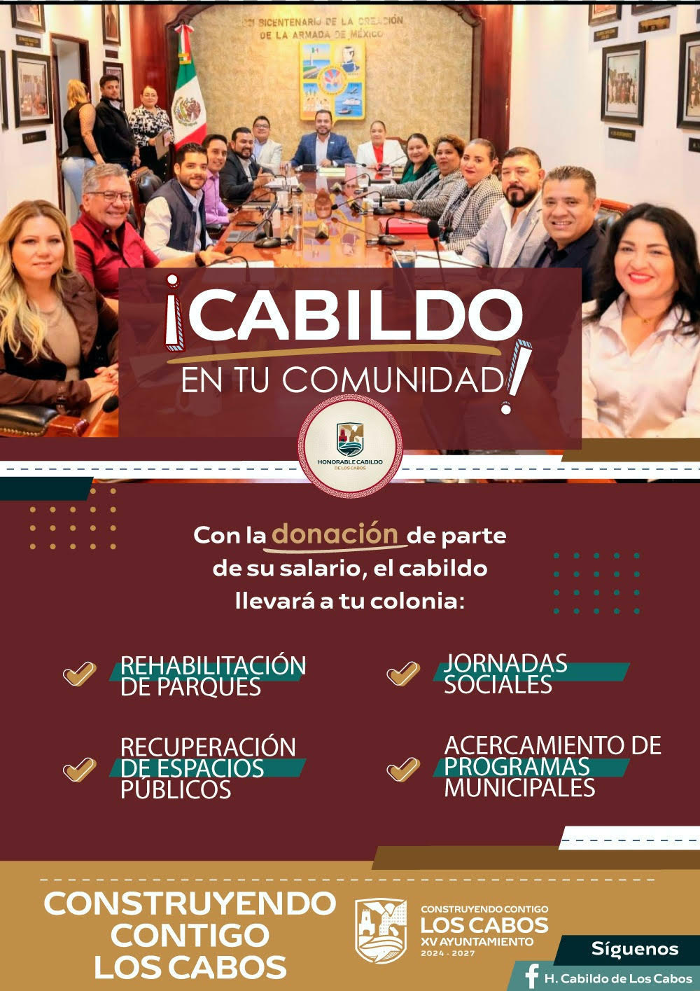 “Cabildo en tu comunidad”: regidoras y regidores de Los Cabos promueven programa con aportaciones de su&nbsp;salario.