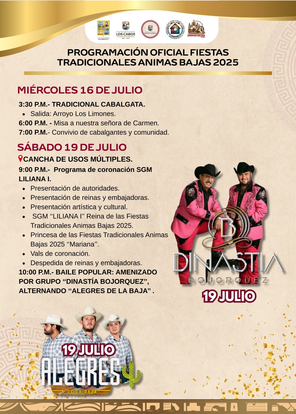 Anuncian Programa Oficial para las Fiestas Tradicionales Ánimas Bajas 2025 en Los&nbsp;Cabos