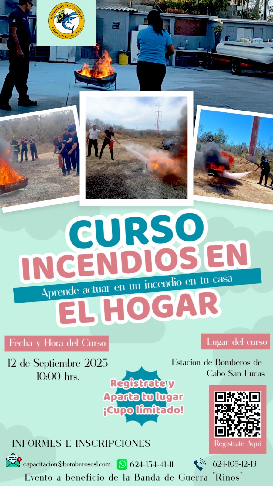 Invitan a inscribirse en curso sobre protocolo ante incendios en el hogar en Cabo San Lucas&nbsp;.