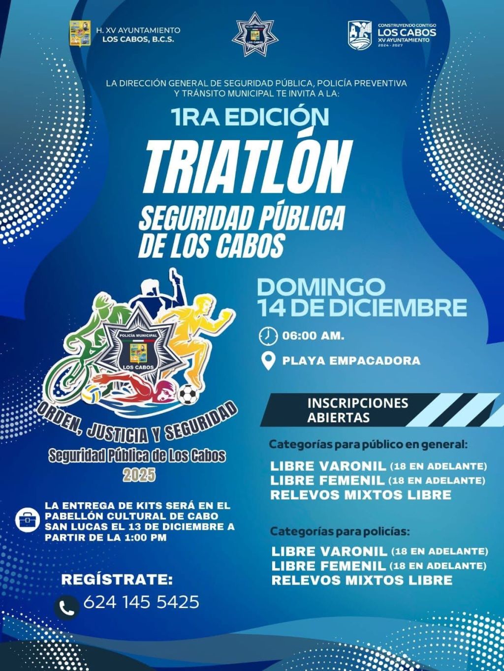 Invitan a participar en el Triatlón Seguridad Pública 2025 en Cabo San Lucas. (01 de Diciembre&nbsp;2025)
